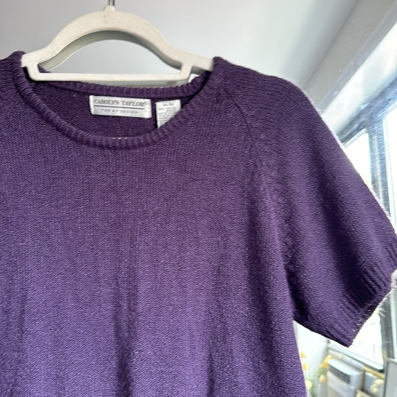 Purple short sleeved sweater top - Picture 4 of 4